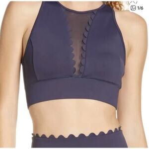 IVL Collective Navy Blue Scalloped Sports Bra Size 8